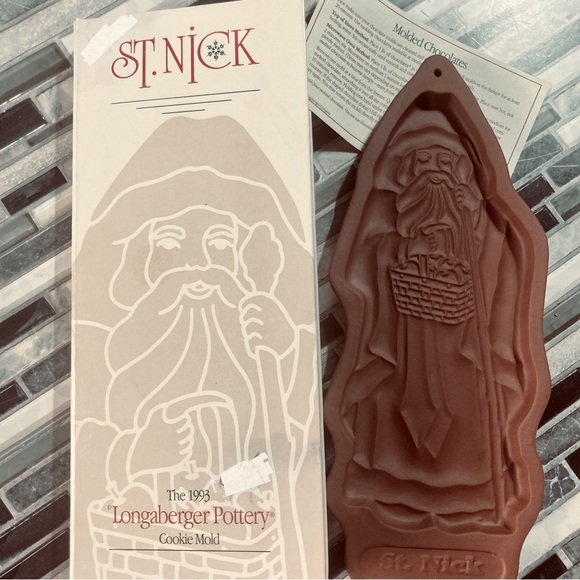 1993 Vintage Longaberger Pottery St. Nick Cookie Mold - Picture 2 of 2